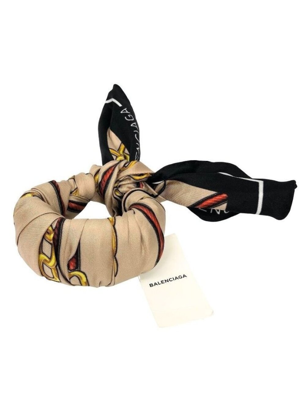 Balenciaga Silk Scarf Bangle Beige